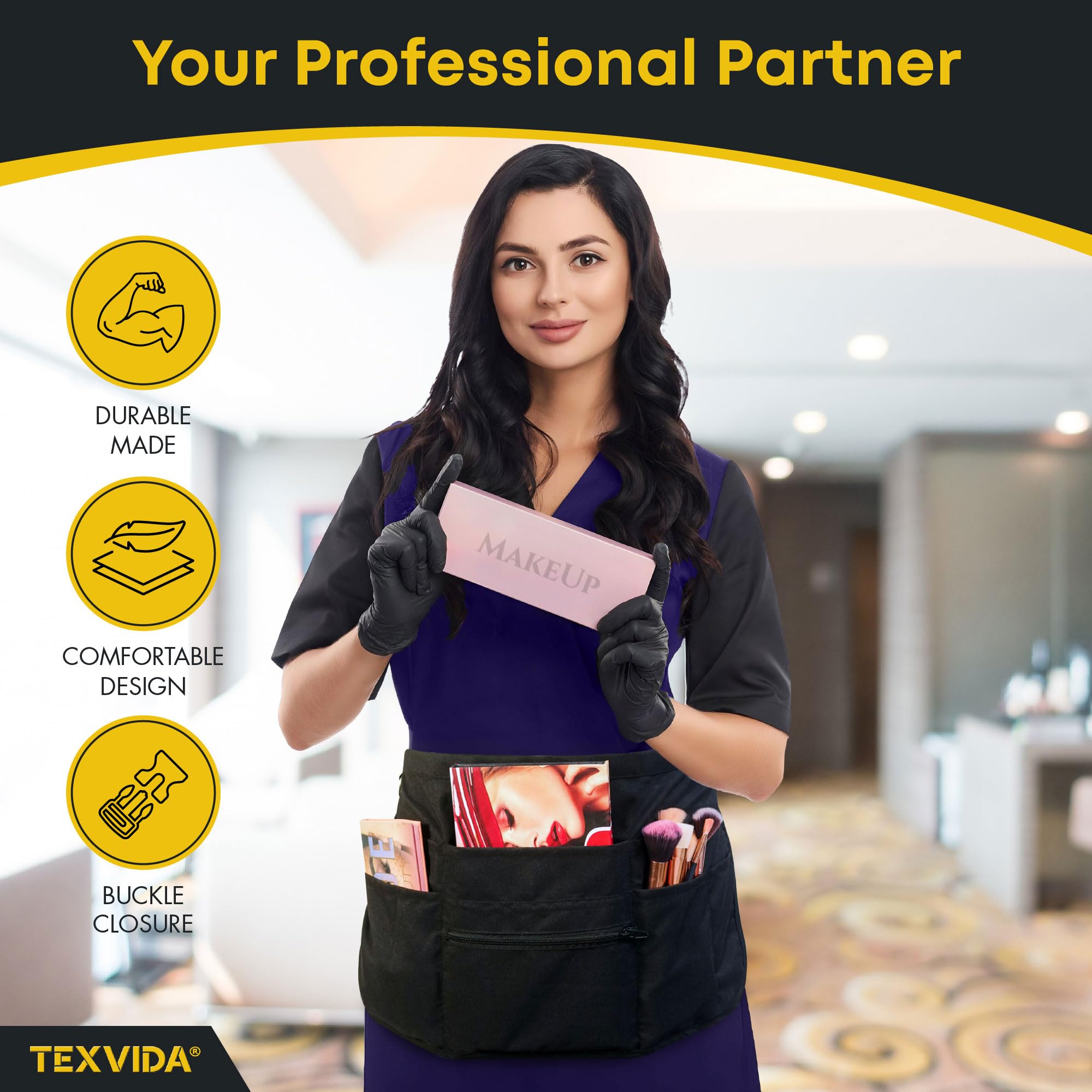 TEXVIDA versatile apron for servers, bartenders, baristas, and waitstaff.