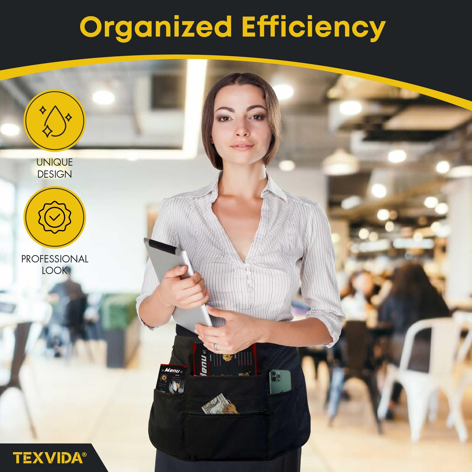 TEXVIDA unisex short apron provides comfort and freedom of movement.