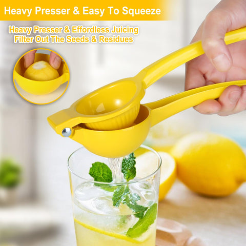 TEZZ lemon squeezer round bowl shows 2.76-inch capacity for larger lemons.