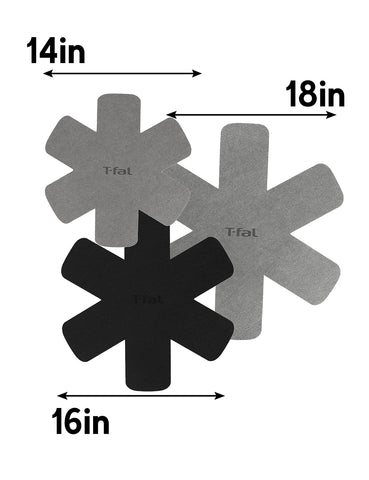T-Fal premium protector 14-inch closeup shows flexible polyester guard for various pans.