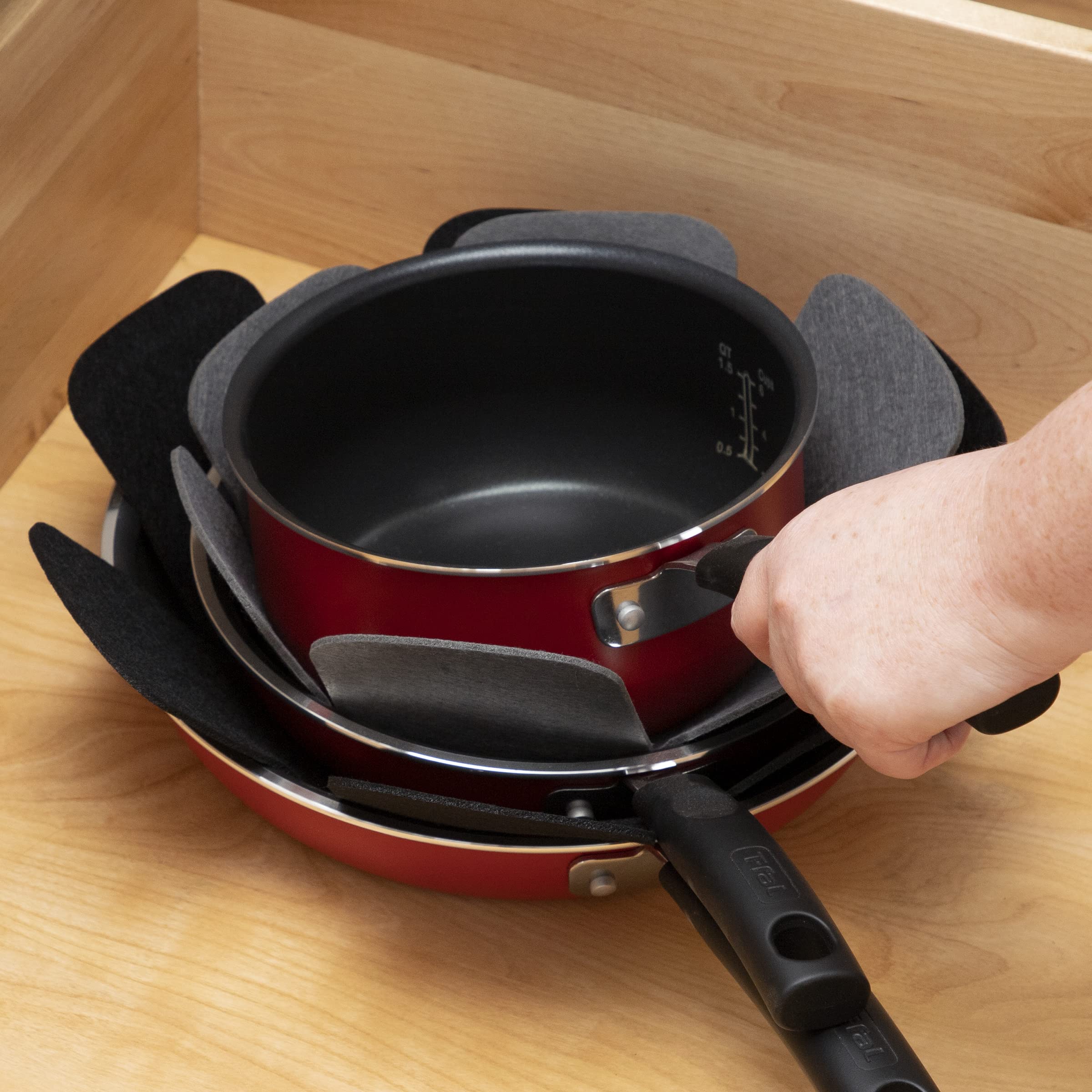 T-Fal premium protector 16-inch closeup displays durable material that flexes to fit wares.