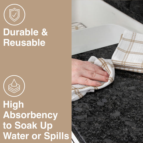 Cloth size 12 by 13 inches ideal for scrubbing and drying dishes.
