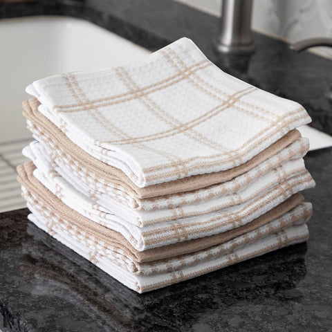 Close-up of waffle-weave texture for fast drying and reduced sogginess.