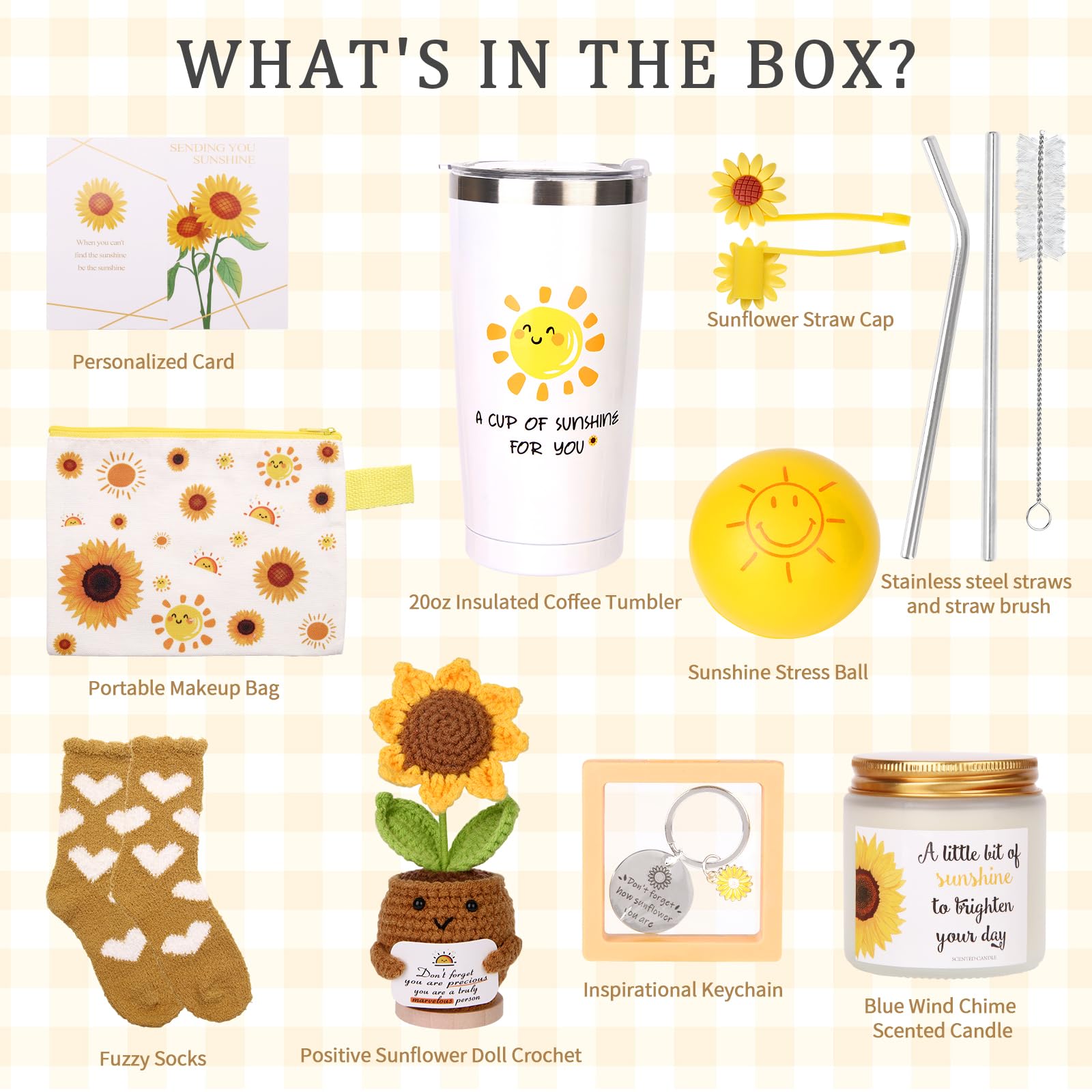 TFHESIRUUTFH sunflower crochet doll with card for uplifting vibes