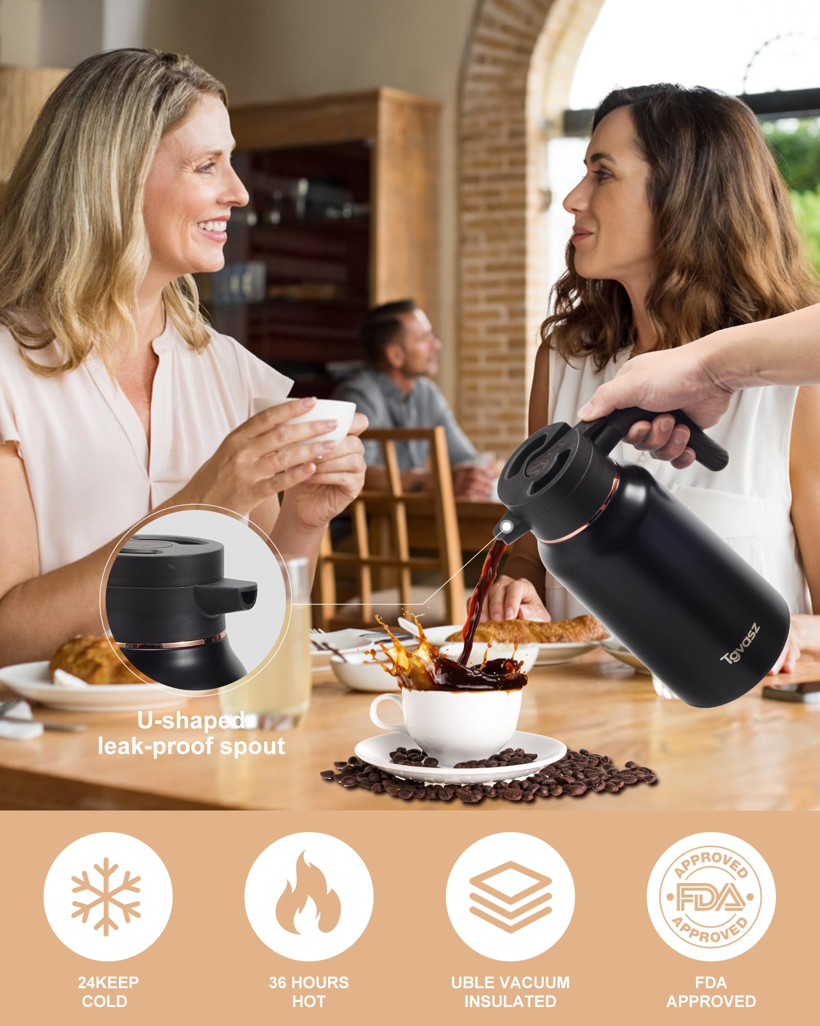 2.1L Tgvasz carafe capacity ideal for gatherings and meetings