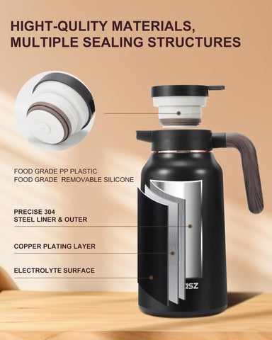 Cool exterior on Tgvasz carafe while hot liquids stay inside for safe handling