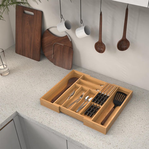Thalomely Bamboo Drawer Organizer 2.4-inch depth compatibility note for proper fit.