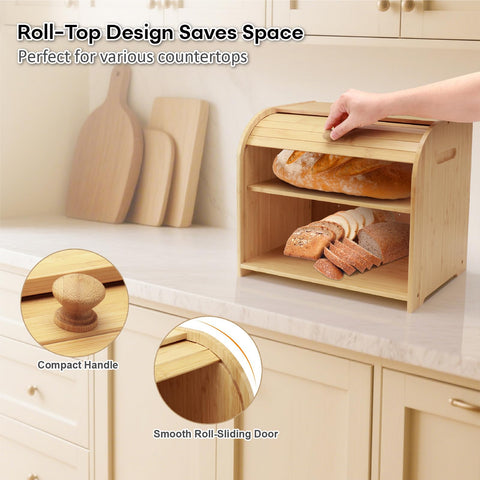 Back ventilation holes promote airflow to help keep bread fresh.