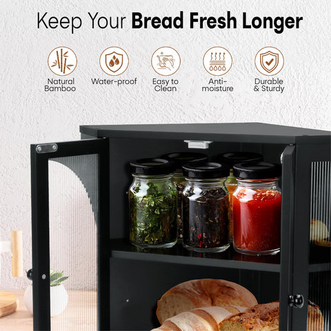 Thalomely bread box dimensions 12.6 by 12.6 by 16.3 inches.