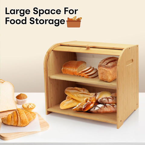 Interior with adjustable divider ready to organize loaves and pastries.