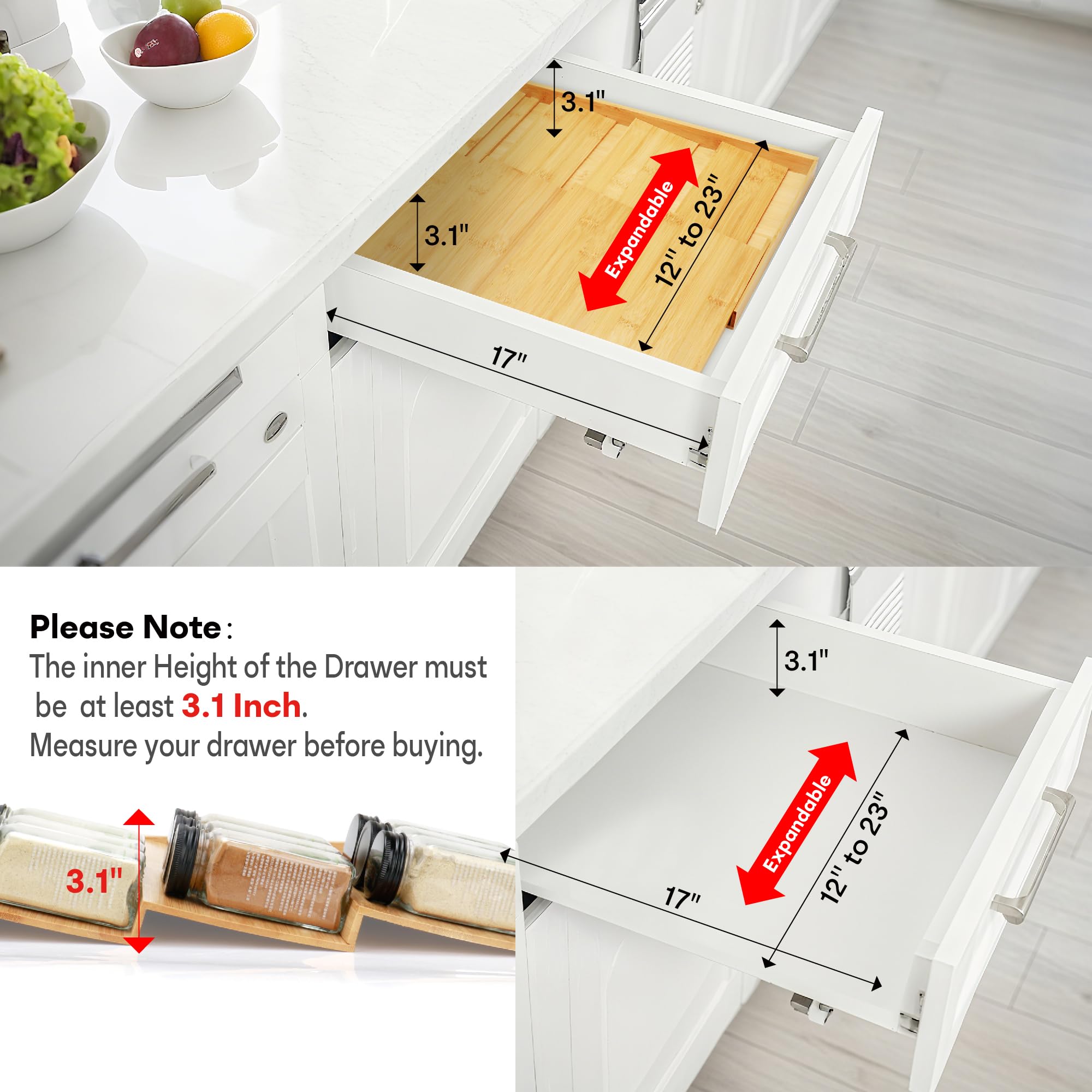 Thalomely drawer spice rack easy access and neat storage