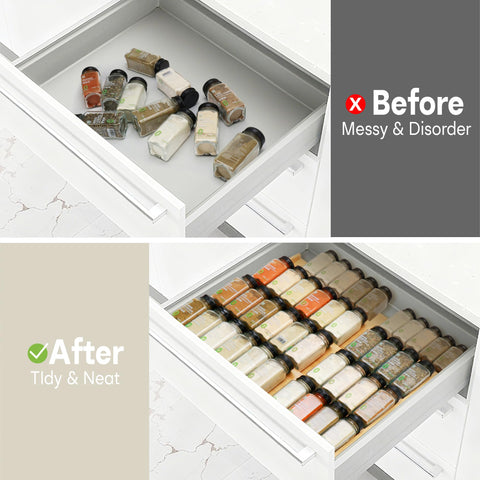 Thalomely kitchen drawer organizer requires no assembly
