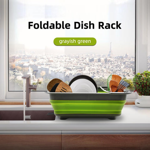 Thanstar collapsible dish drying rack open setup demonstrates easy-pop-up operation