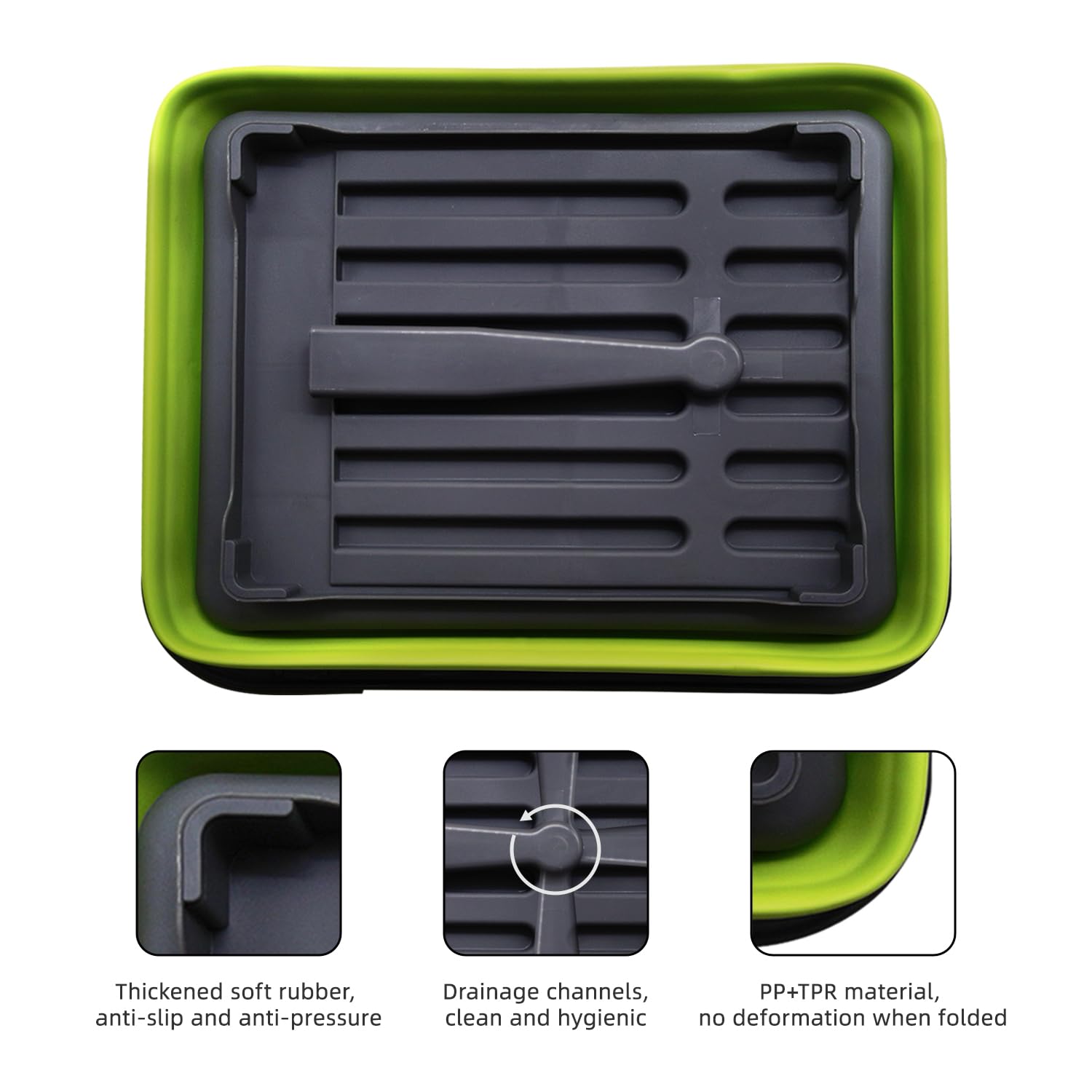Thanstar collapsible dish drying rack with utensil area keeps cutlery organized