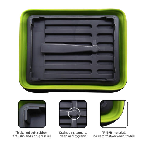 Thanstar collapsible dish drying rack with utensil area keeps cutlery organized