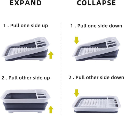 THANSTAR dish drying rack with built-in utensil rack keeps cutlery organized.