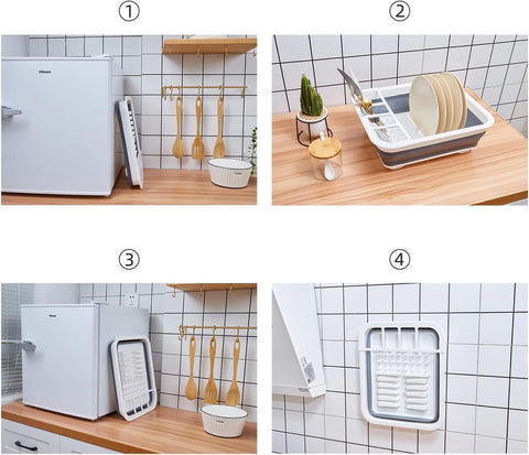 THANSTAR scratch-proof dish rack for small spaces suits camping and travel.