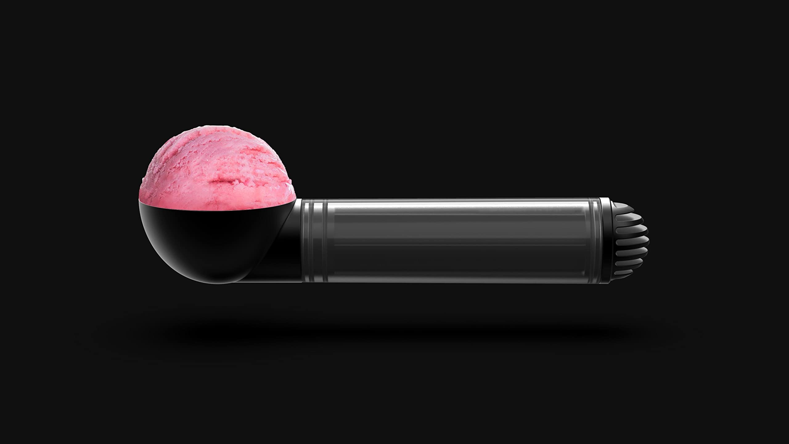 That! Inventions ScoopTHAT Radii warming scoop shown during a root beer float for smooth serving.