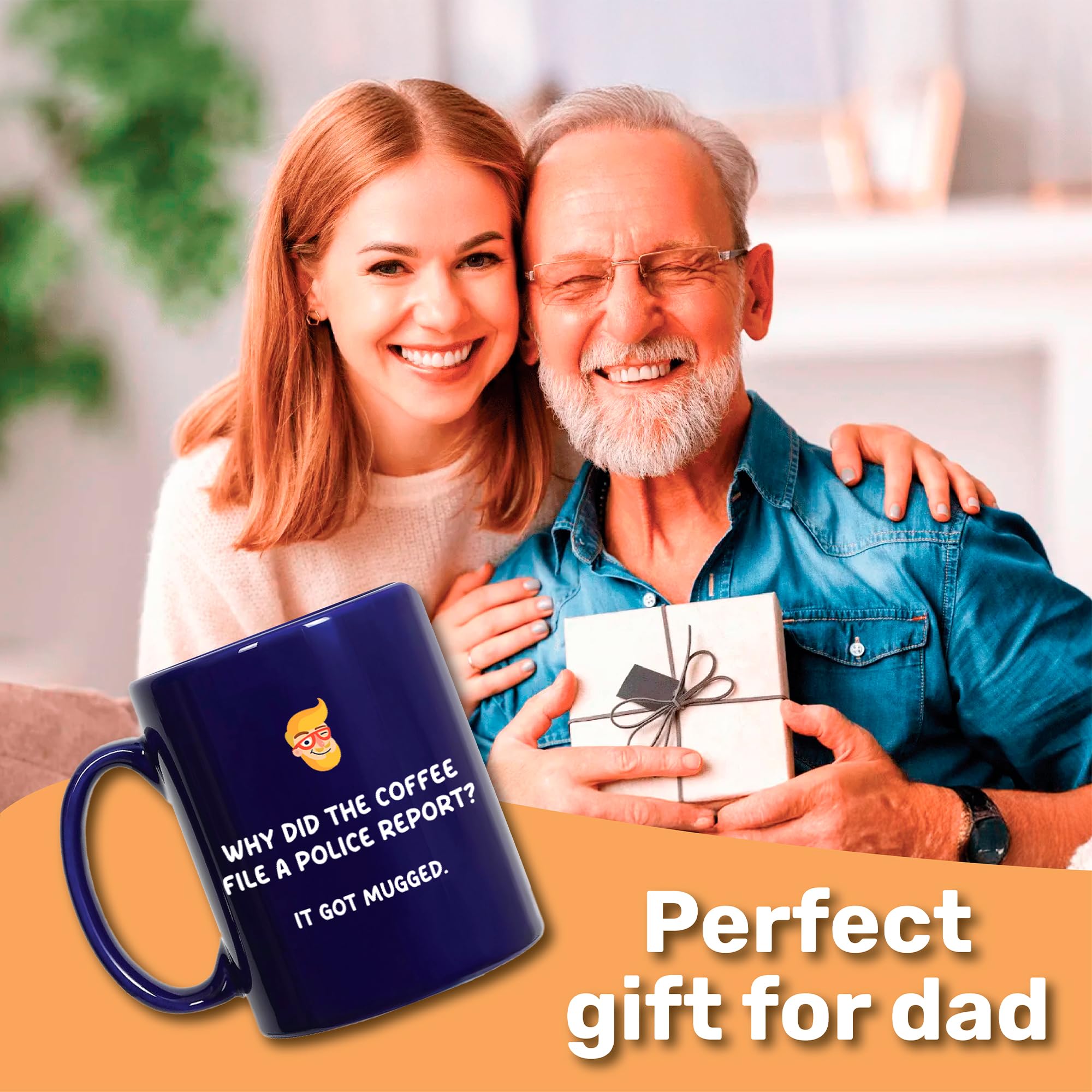 That's So Dad QR code close-up on mug for daily jokes