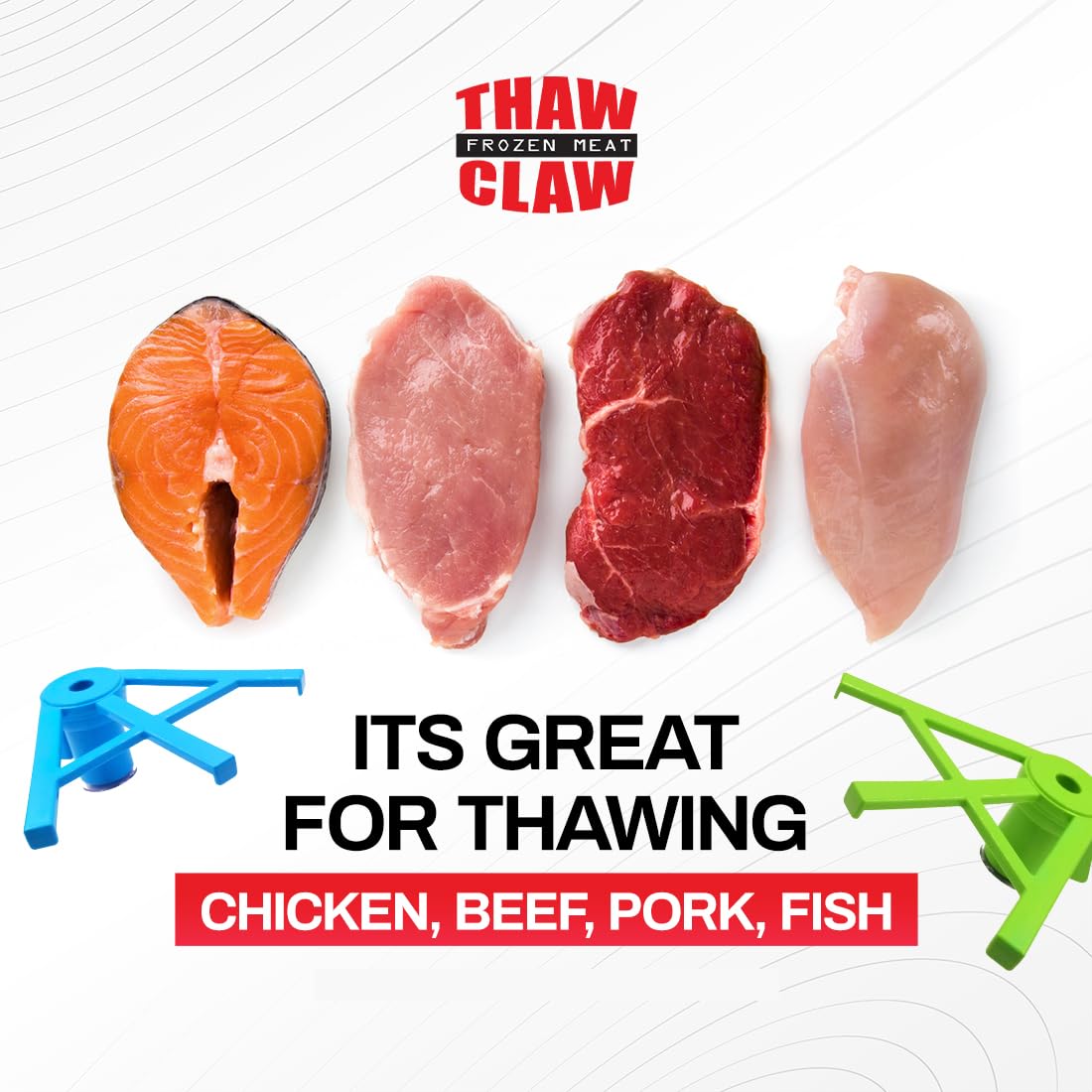Thaw Claw mounted on sink edge showing easy storage and reuse.