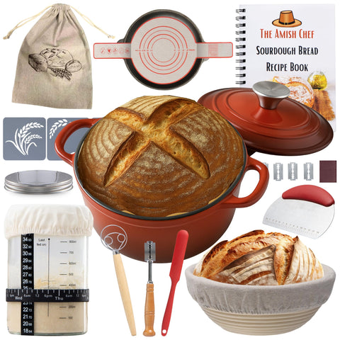 The Amish Chef Master Baker Sourdough Starter Kit: Dutch Oven for crusty loaves.