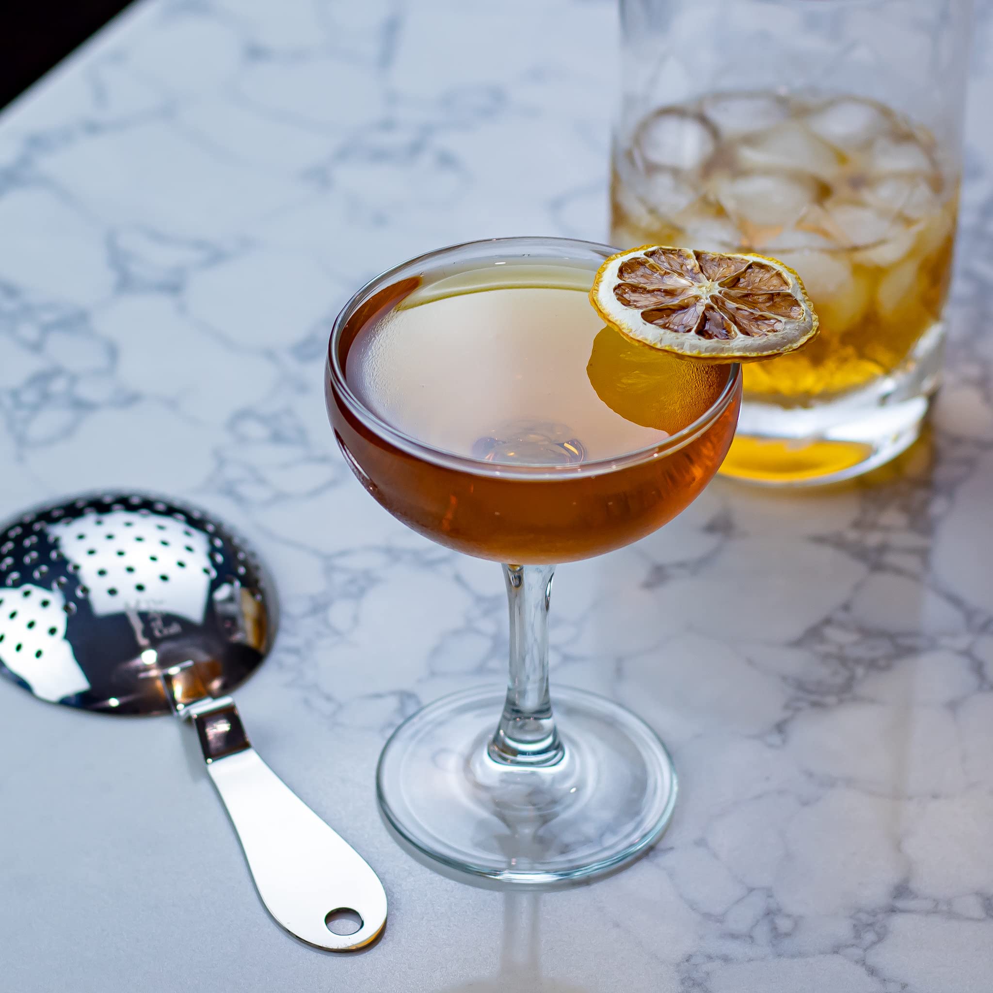 The Art of Craft Julep Strainer's smooth edges help prevent ice chatter during pours.