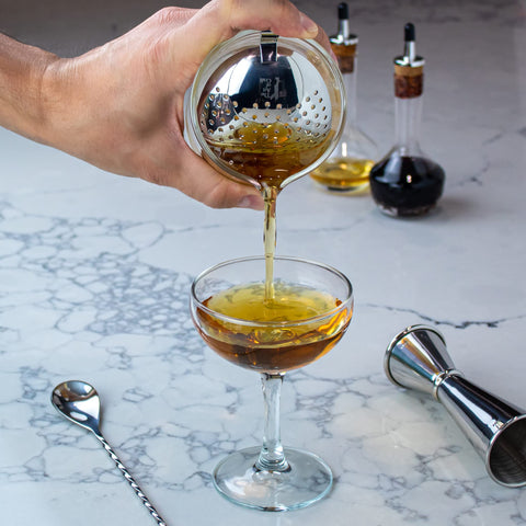 The Art of Craft Julep Strainer features a polished finish and classic look.