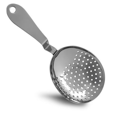 The Art of Craft Julep Strainer with stainless steel basket enables quick, clean pours.