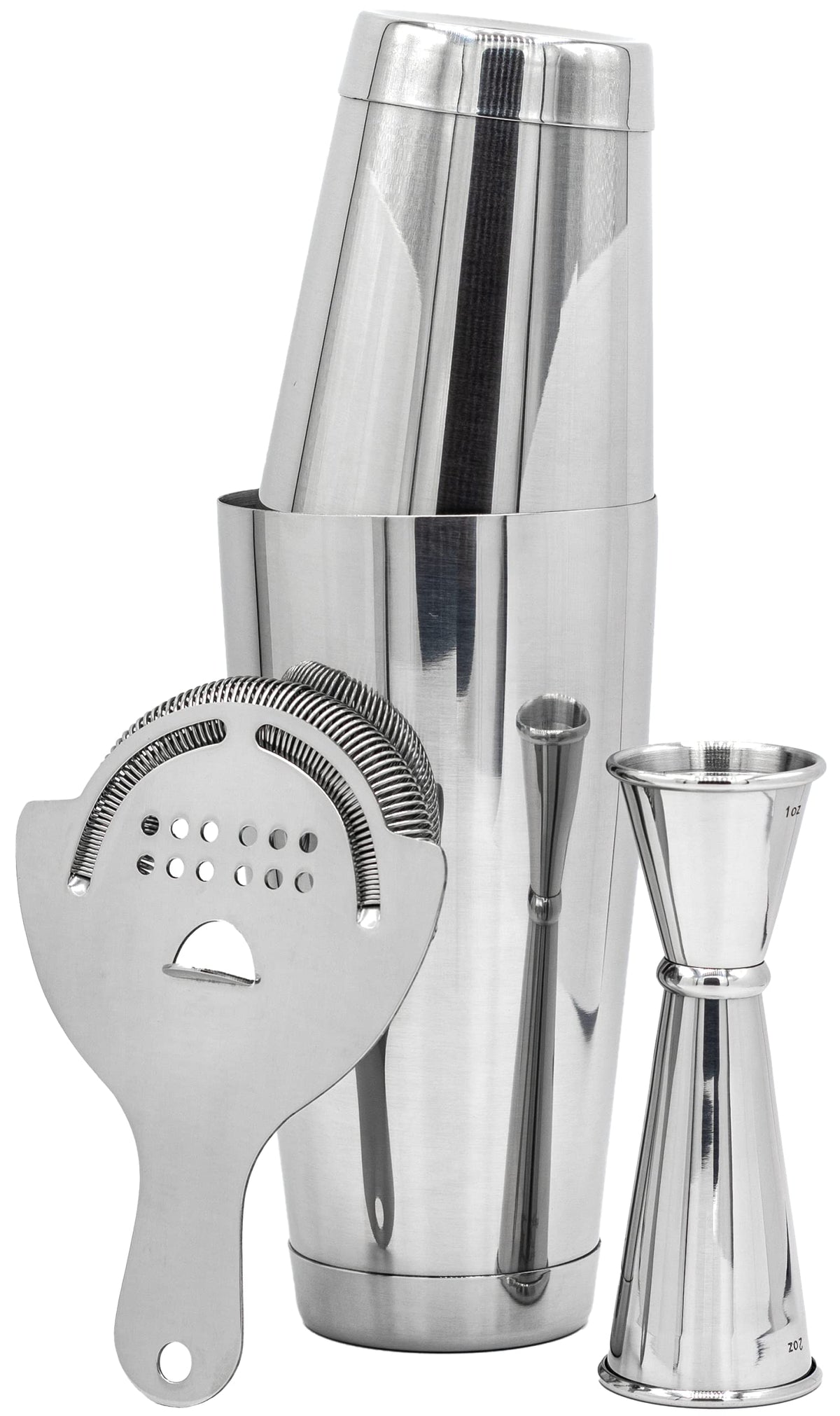 Art of Craft pro cocktail shaker set with Boston tins 18 oz and 28 oz for smooth shakes.