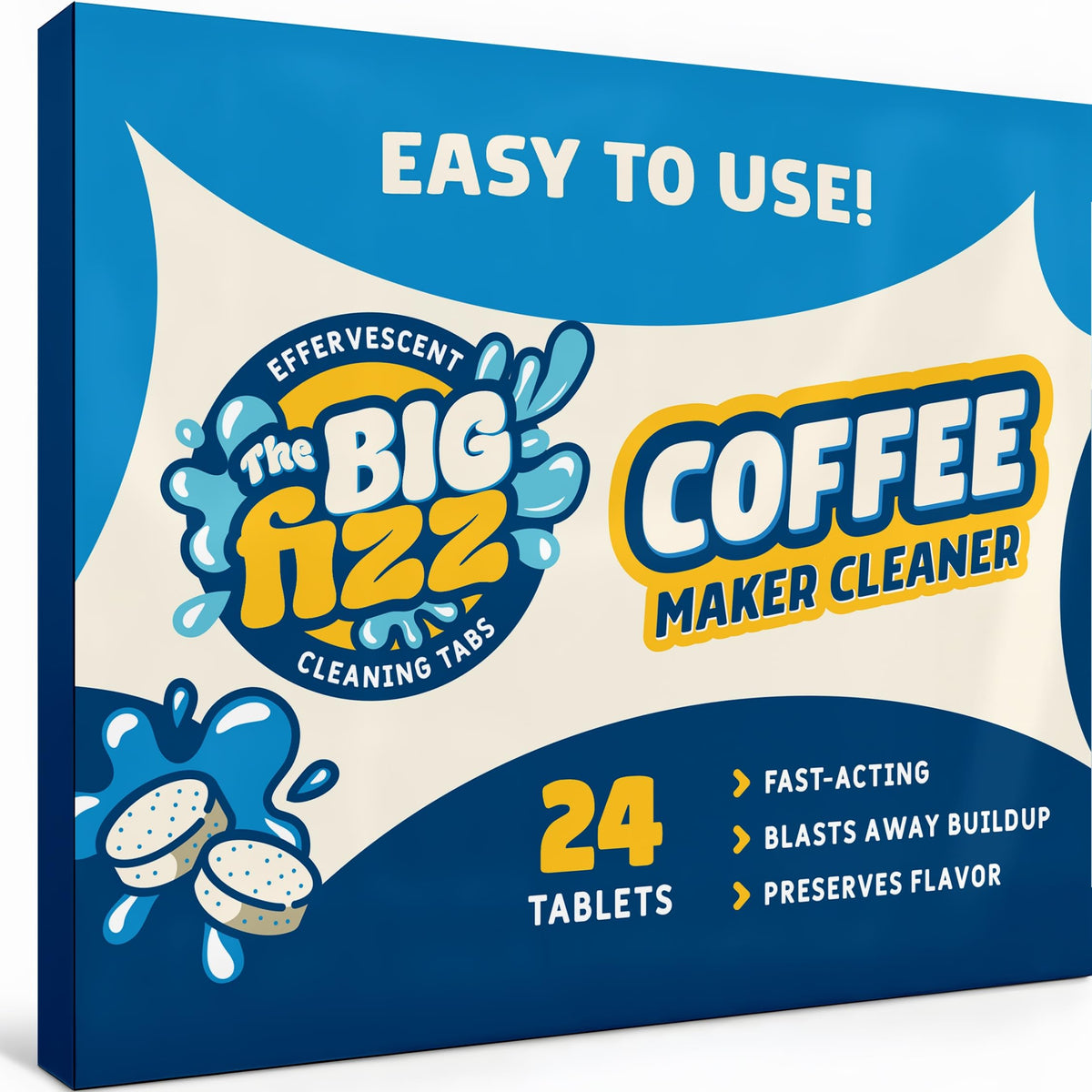 The Big Fizz descaler tablet pour restores clean brewing pathways.