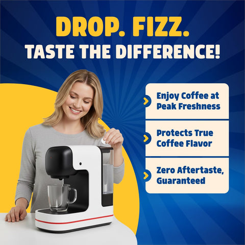 The Big Fizz limescale removal action reveals brighter flavors in your brew.