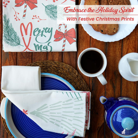 The Fine Living Co. Merry Christmas towels with corner hanging loop in action.