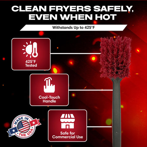 THE FRYOILSAVER COMPANY 20-inch brush handle offers extended reach for hard-to-clean spots