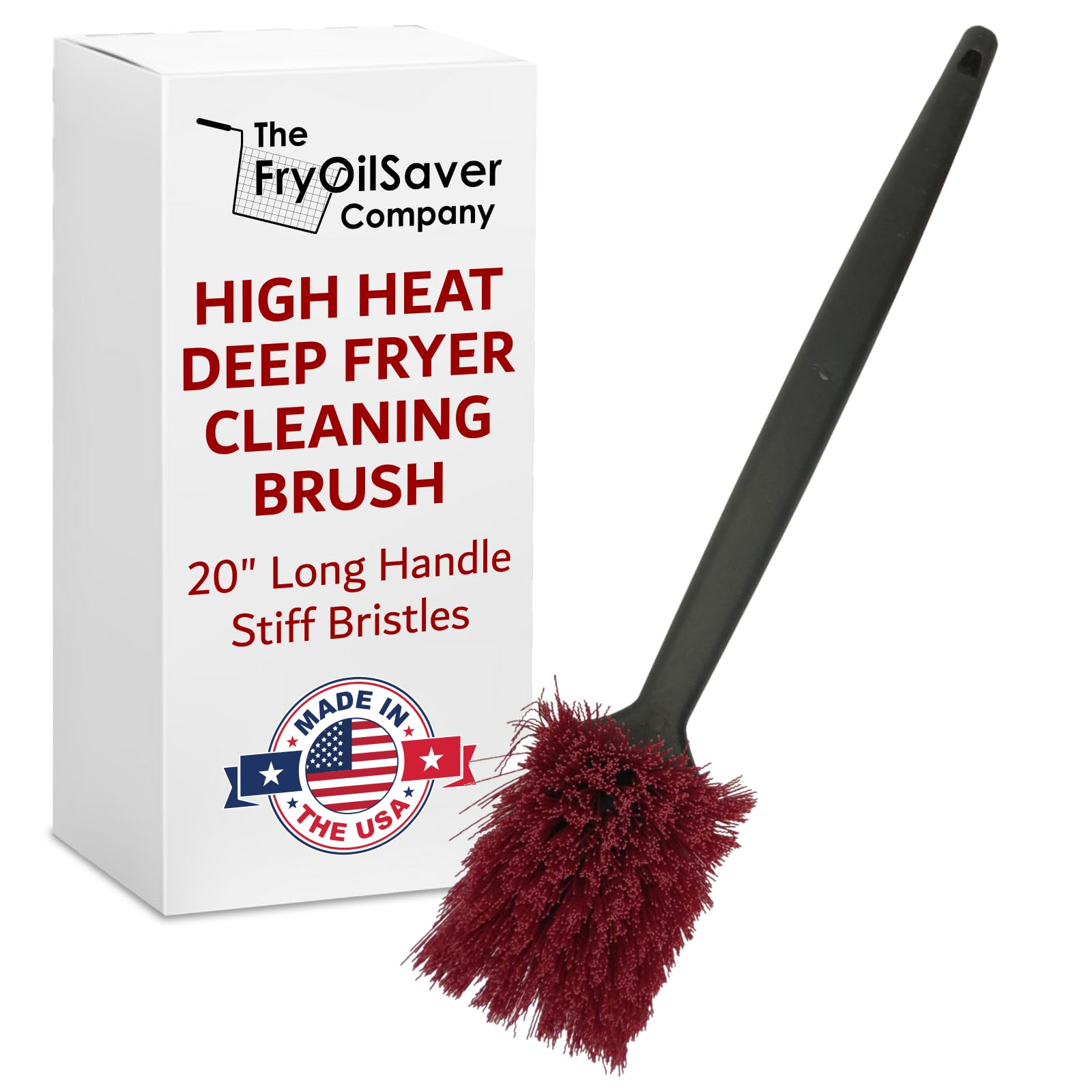 THE FRYOILSAVER COMPANY 20-inch fryer cleaning brush head tackles tough grease in deep fryers
