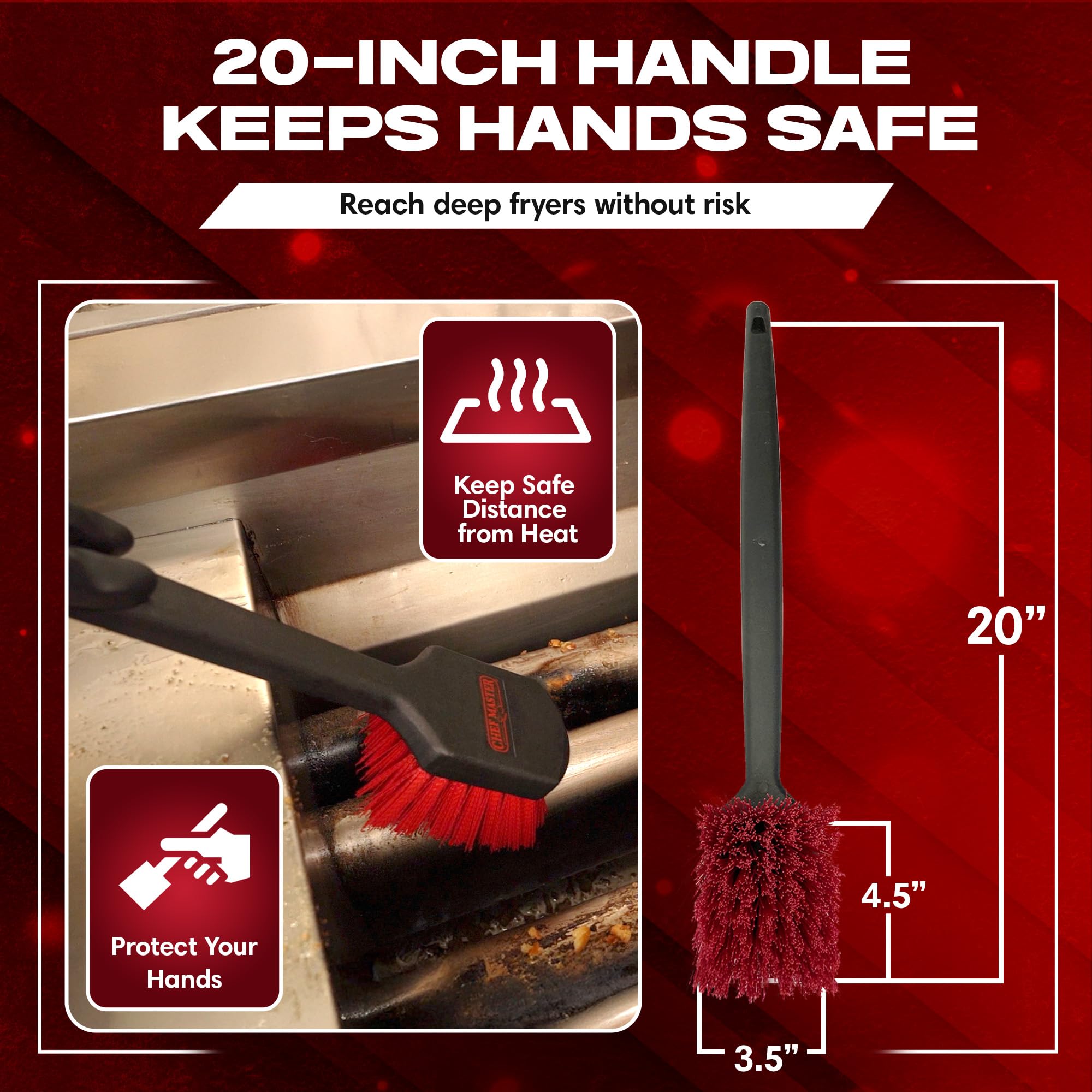 THE FRYOILSAVER COMPANY 425F heat-resistant bristles clean hot equipment safely