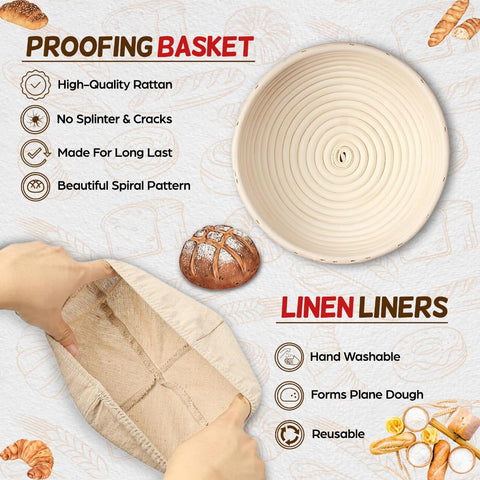 The Kitchen Emporium 9-inch banneton shapes dough with natural rattan