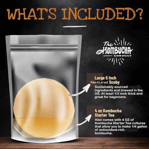 The Kombucha Company double-bagged, double-sealed packaging preserves starter quality.