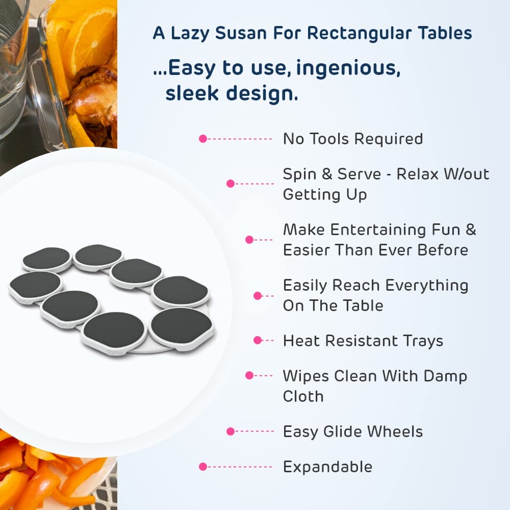 Heat-resistant tray keeps dishes stable on The Lazy Susan Revolution