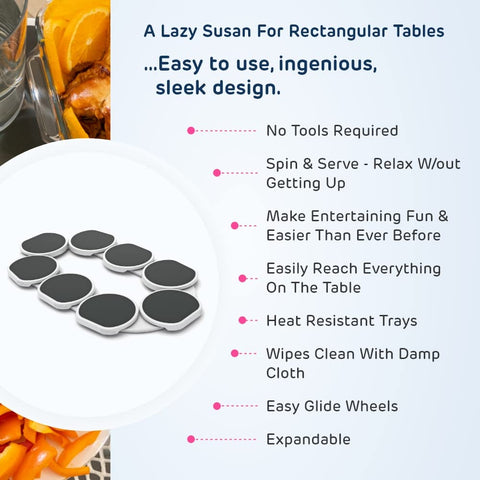 Heat-resistant tray keeps dishes stable on The Lazy Susan Revolution