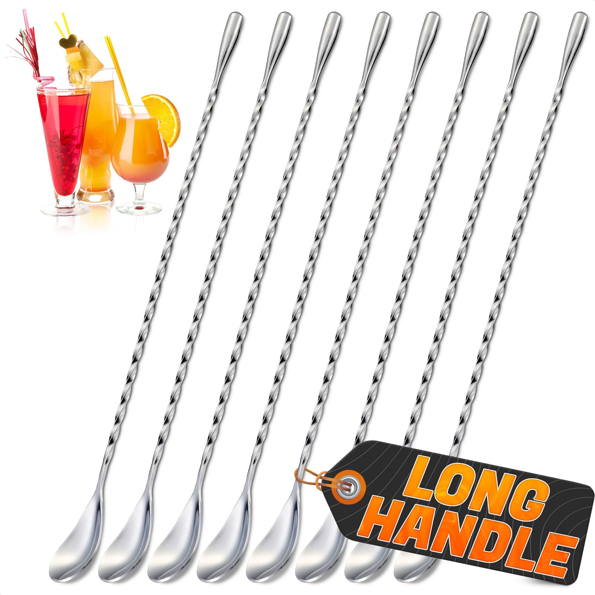 The Little Green Change bar spoon set with 12-inch length for professional mixing.