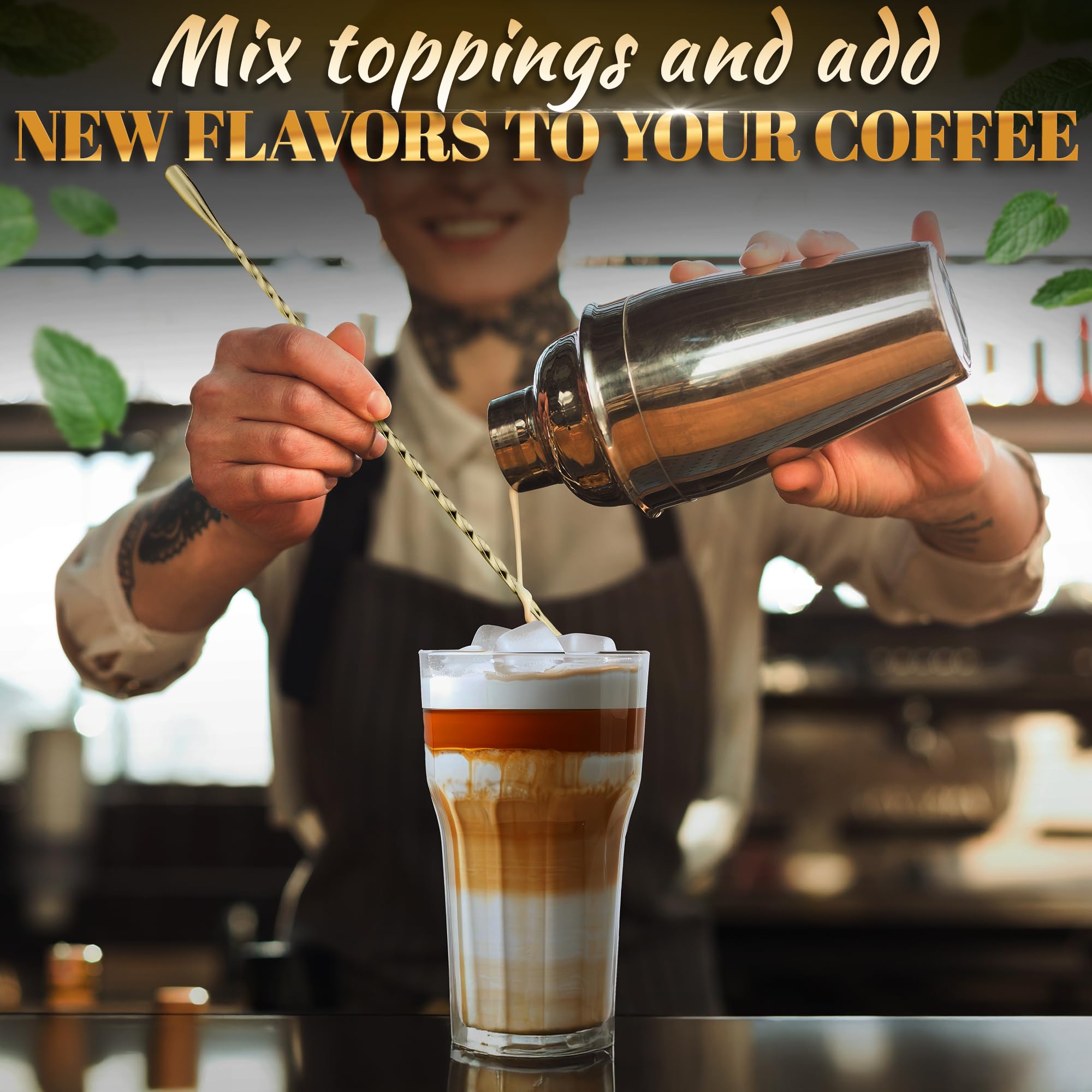 The Little Green Change cocktail stirs for precise, stylish beverage prep and serving