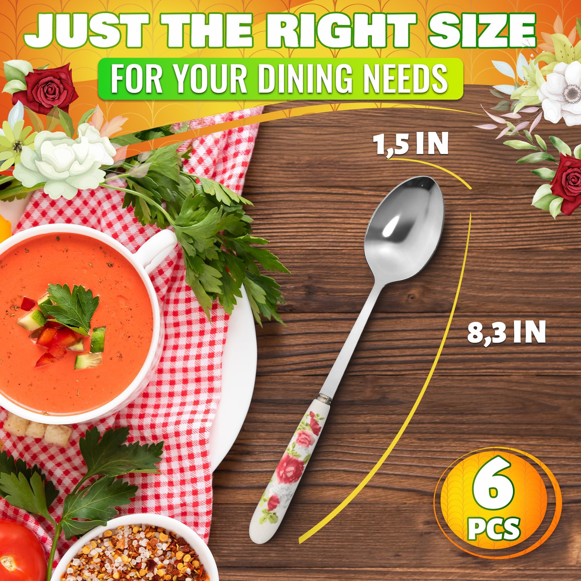 The Little Green Change ceramic-handled silverware provides secure grip.