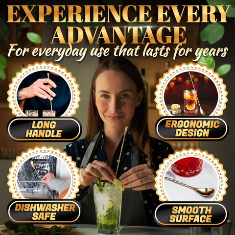 The Little Green Change long-handled 12-inch spoon reaches tall glasses and pitchers