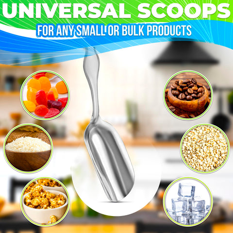 The Little Green Change mini scoops suited for coffee jars and beverages