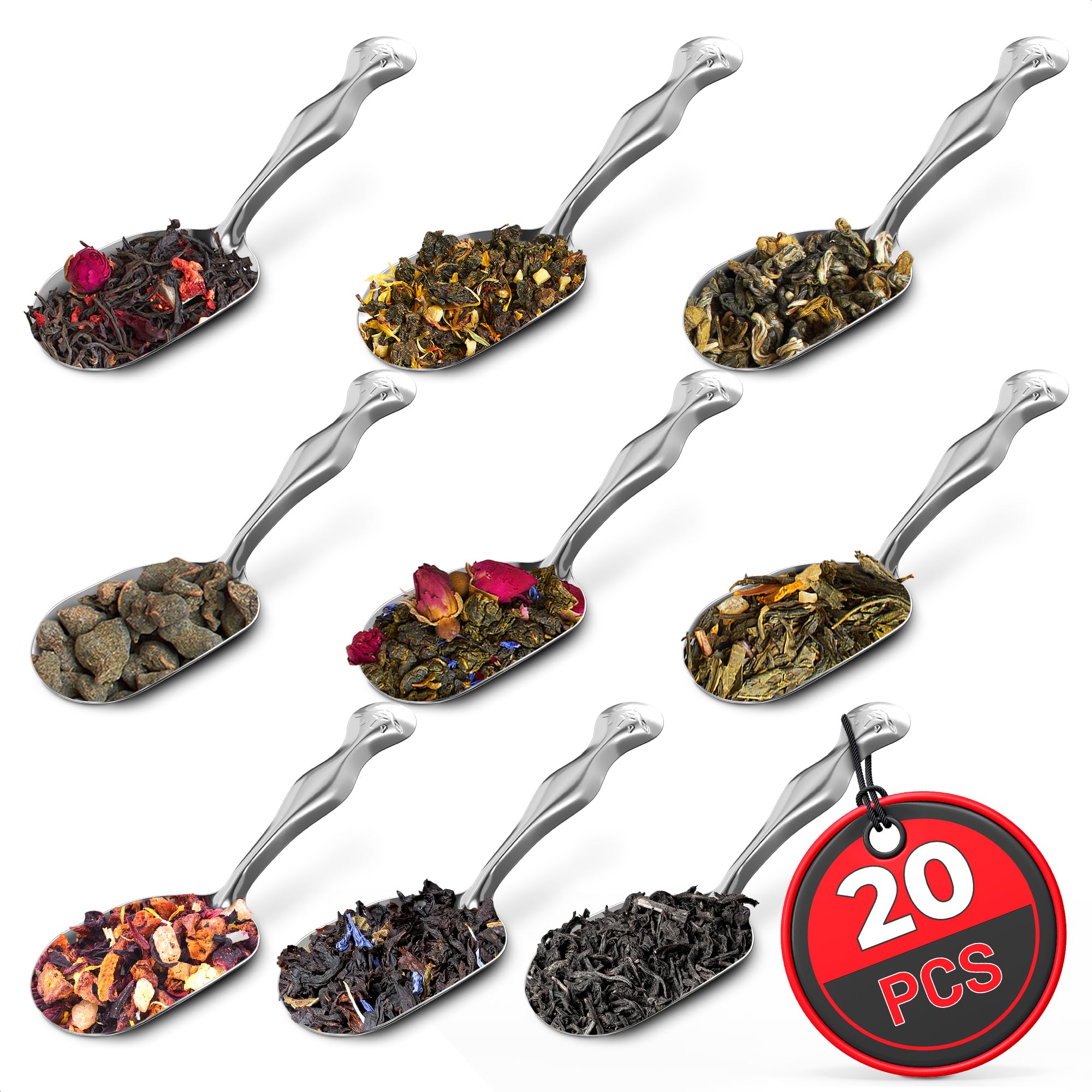 The Little Green Change mini scoops in compact 5.8-inch stainless steel for space-saving canisters