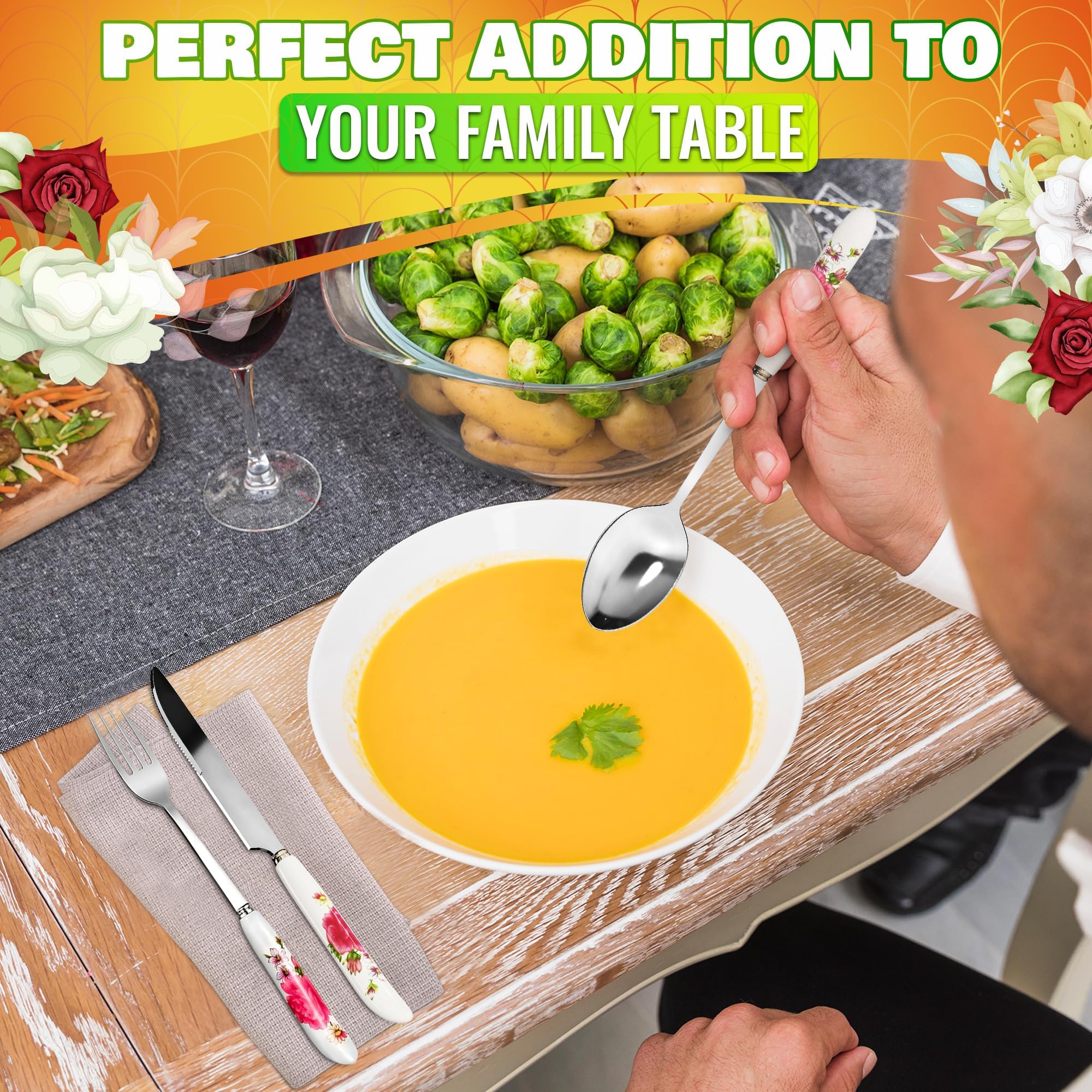 The Little Green Change stainless steel soup spoons resist corrosion daily.