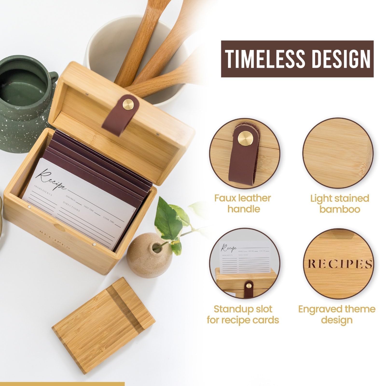 The Modern Ramona recipe cards and dividers organized for quick kitchen reference.