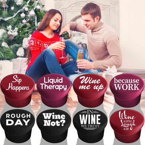 The ONLY GIFT WORTH GIVING premium silicone wine stoppers for reuse.
