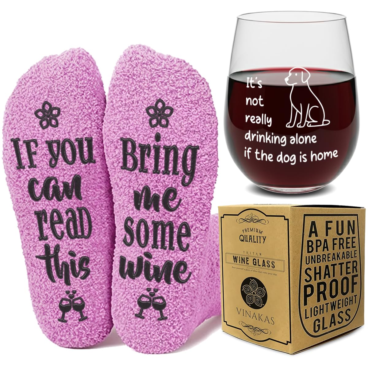 The ONLY GIFT WORTH GIVING stemless wine glass with saying for stylish entertaining.