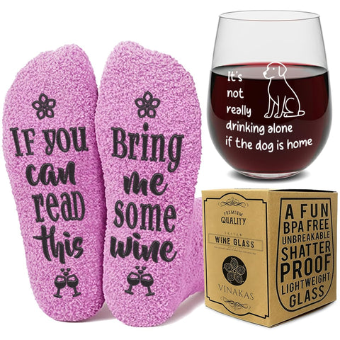 The ONLY GIFT WORTH GIVING stemless wine glass with saying for stylish entertaining.